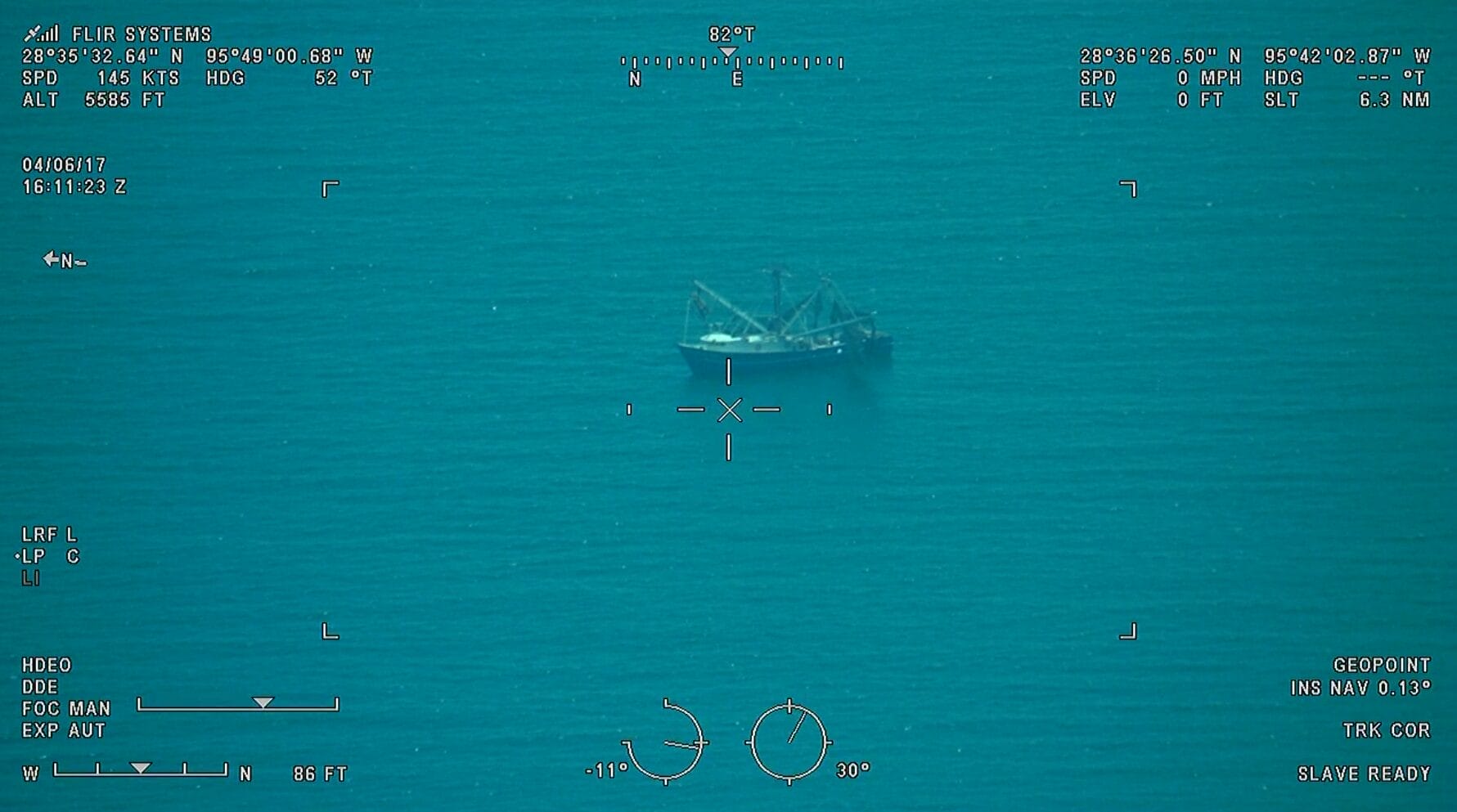 Image of a boat through the FLIR Systems