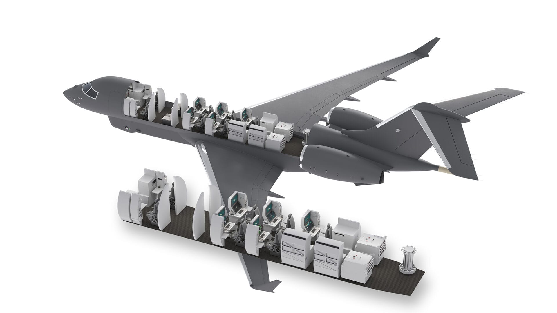 Slice image of a 3D aircraft model