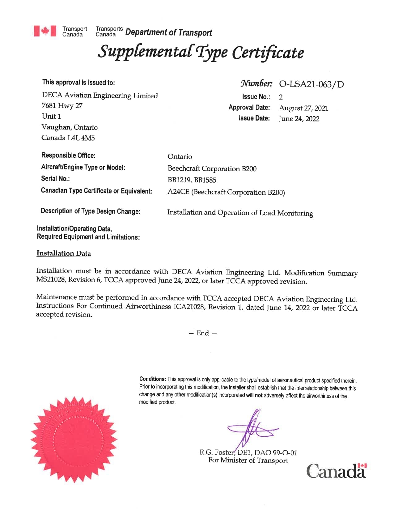 Load monitoring STC